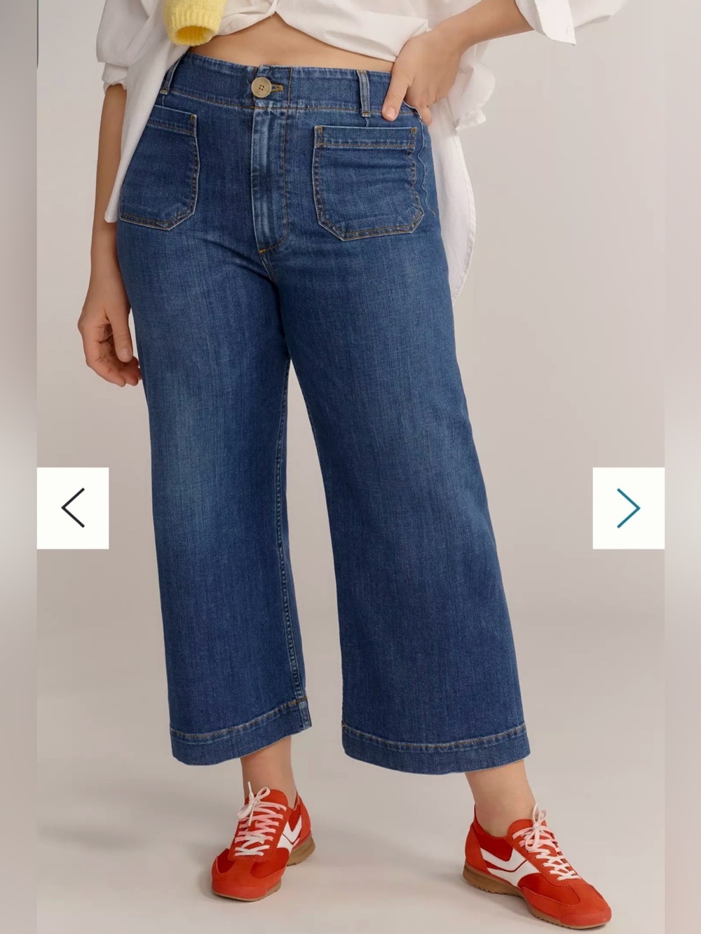 Maeve Colette High-Rise Wide-Leg Cropped Jeans Anthropologie $138 Size 22W NWOT - Picture 2 of 8